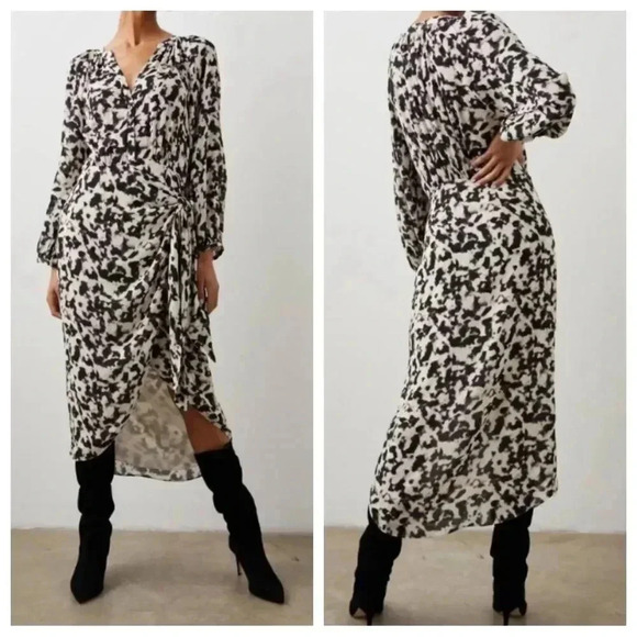 NWT Rails Tyra Midi Dress Blurred Cheetah Print size XS - Picture 1 of 14